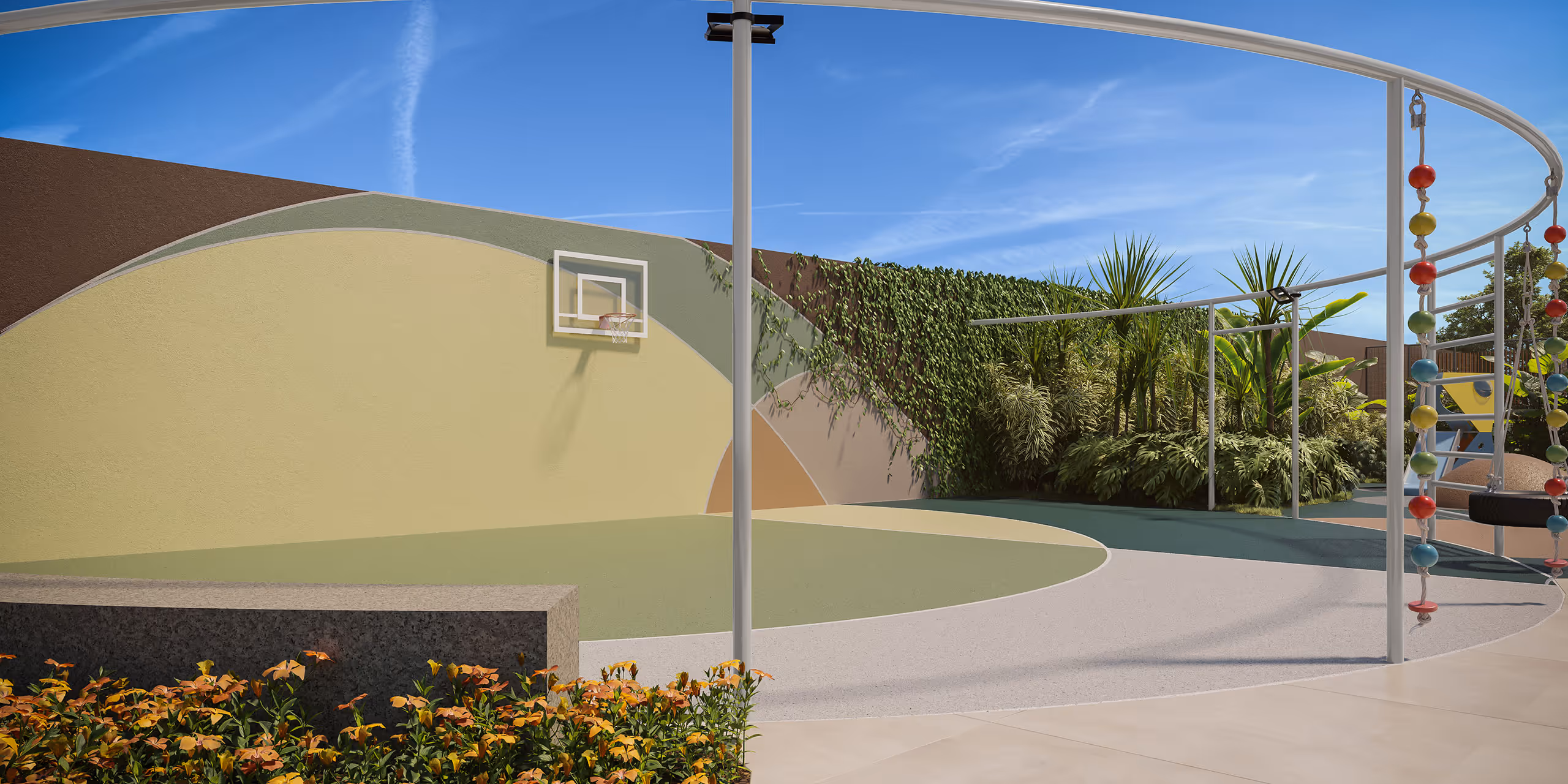 Perspectiva da área de lazer