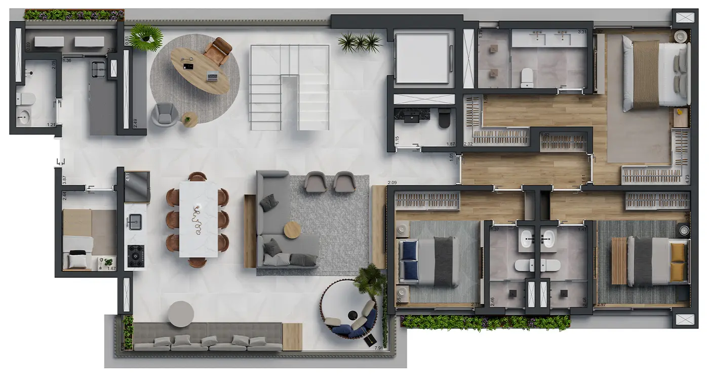 360 m²