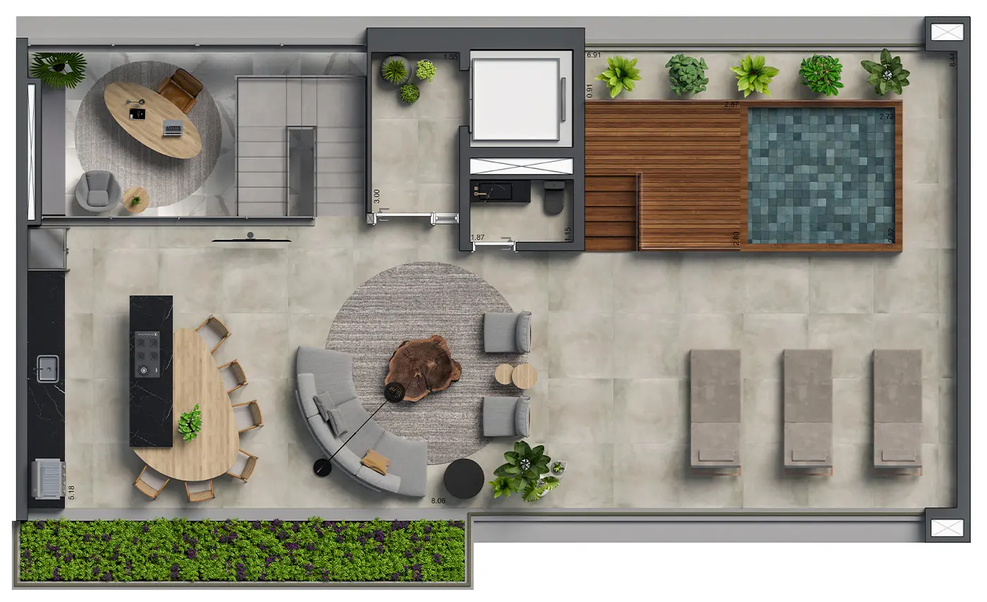 360 m²