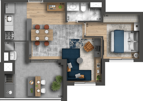Smart Home Nova Klabin - Apartamentos De 2 E 3 Dorms - 49 A 69m²