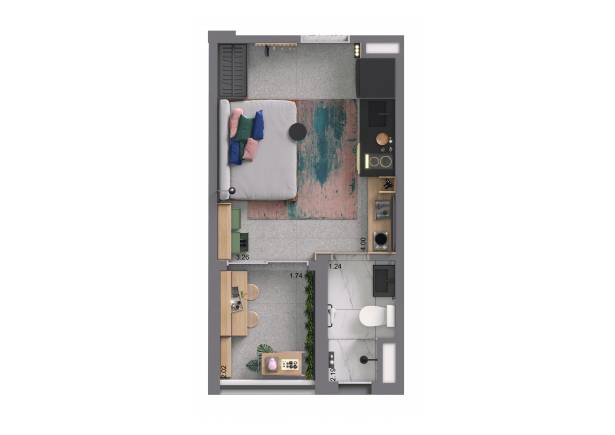 Tipo – 22m² Klabin Paulista Studios Setin Incorporadora