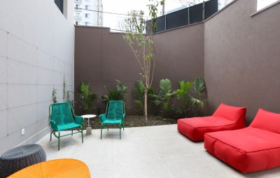 Lounge externo Klabin Paulista Studios Setin Incorporadora