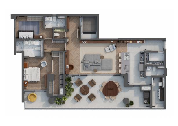 178m² - 2 suítes H.I. Pinheiros Setin Incorporadora