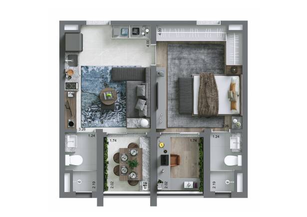 Junção – 44m² Klabin Paulista Studios Setin Incorporadora