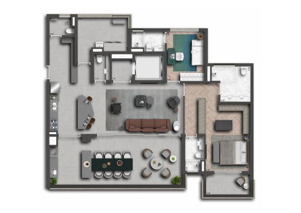 173m² - 2 Suítes Klasse Alto da Boa Vista Setin Incorporadora