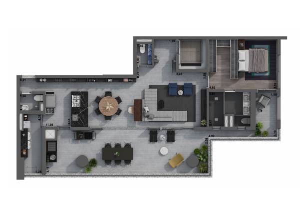 151m² - 1 suíte H.I. Pinheiros Setin Incorporadora